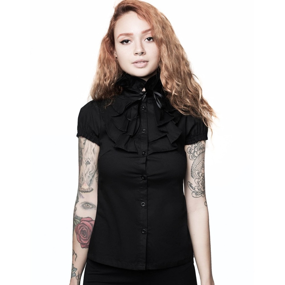 Killstar Lorai ruffle button up shirt